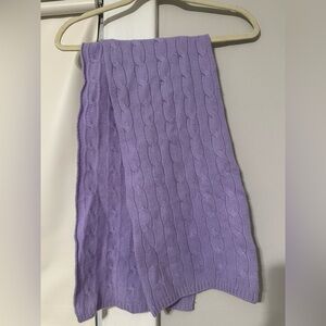 Ralph Lauren Light Purple 100% Cashmere Cable Knit scarf